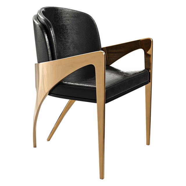 "Amalfi II" Chair, With Bronze and Tailor Made Leather Bizimyer Furniture. Unmatched. Unrivalled. Designed by Hasan Samet...