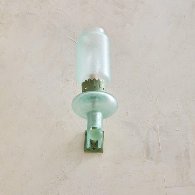 1940s Italian Corroso Glass Sconce Attributed to Flavio Poli for Seguso No. 02 For Sale - Image 11 of 12