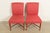 Art Deco Baker Furniture Modern Regency Sycamore Wood Upholstered X-Base Side Chairs or Dining Chairs, Pair For Sale - Image 3 of 15