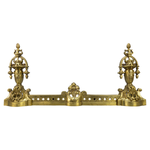 French Neoclassical Style Bronze Fireplace Fenders, 1920s, Set of 3