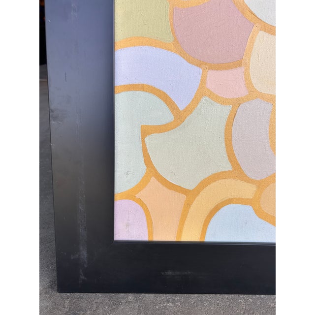 Mint Vintage 1980s New York School Geometric Abstract Painting Large Patricia Sloane For Sale - Image 8 of 9