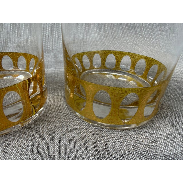 Vintage Culver Antigua 22k Gold Lowball Glasses Set of 3 For Sale - Image 11 of 13