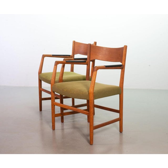 1950s Set of Town Hall Wooden Armchairs by Hans Wegner for Plan Mobler, Denmark, 1947 For Sale - Image 5 of 18