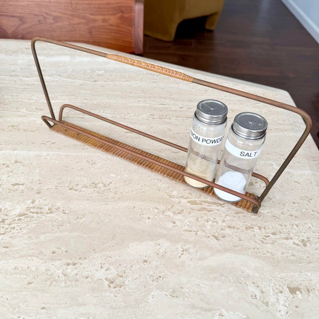 Mid Century Modern Signed Carl Aubock Rattan Wrapped Holder / Display Austrian Vintage For Sale - Image 11 of 12