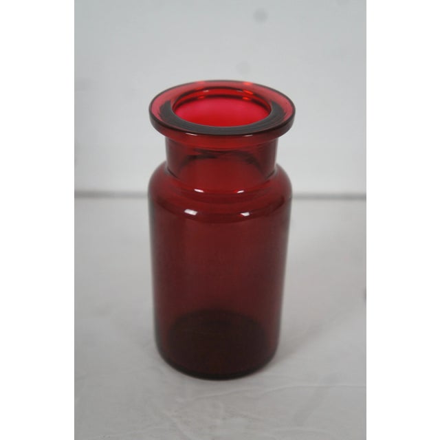 Metal Antique American Sterling Silver & Cranberry Glass 114 Perfume Vanity Bottle 58g For Sale - Image 7 of 12