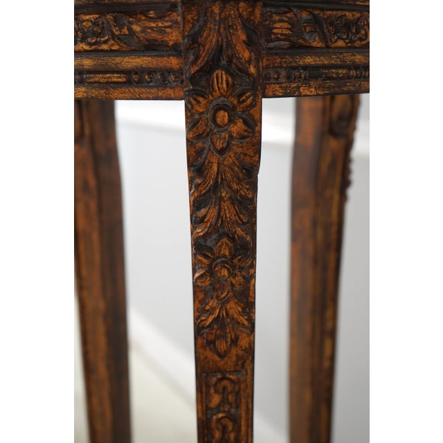 Wood Carved French Style Round Pedestal Table For Sale - Image 7 of 9