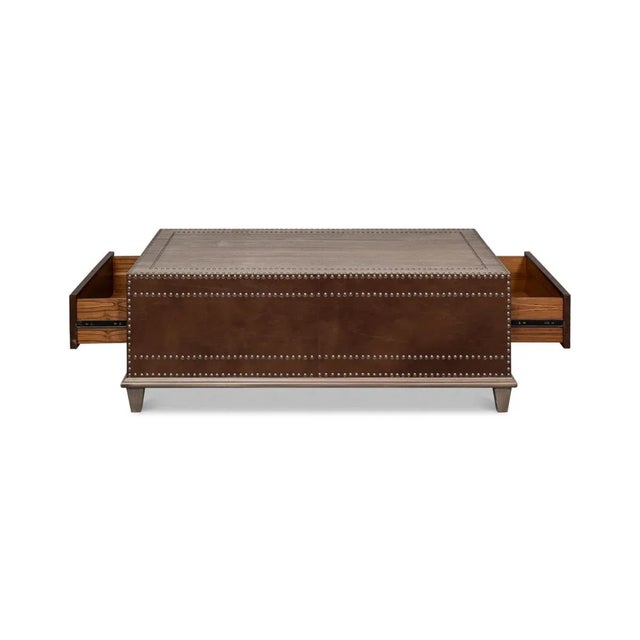 Leather Coffee Table For Sale In Raleigh - Image 6 of 12