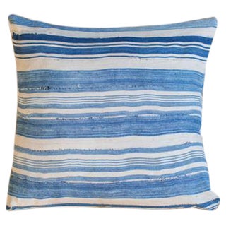 Striped African Indigo Pillow For Sale