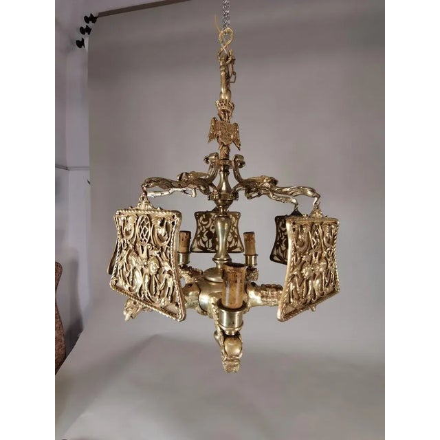 Gold Gilded Bronze Lamp, 19th Century For Sale - Image 8 of 12