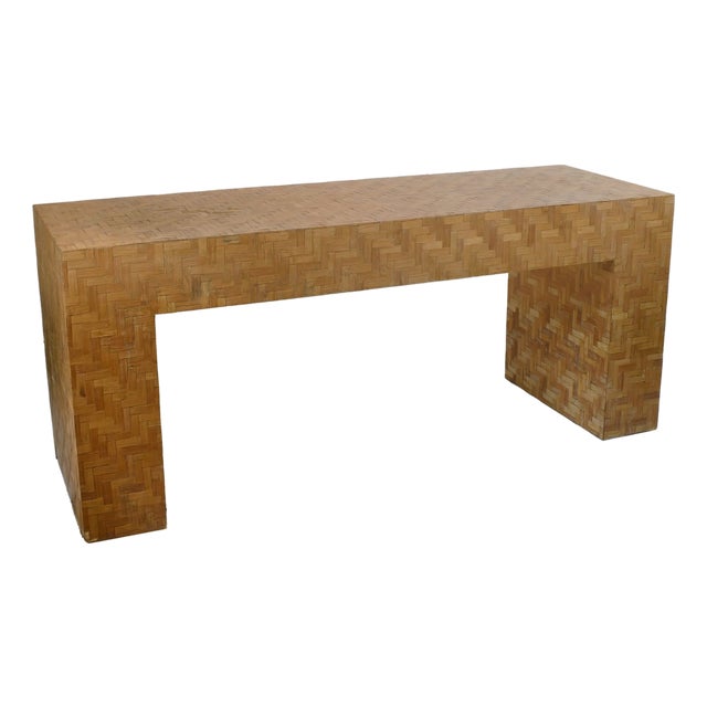 Wrapped Rattan Large Console For Sale