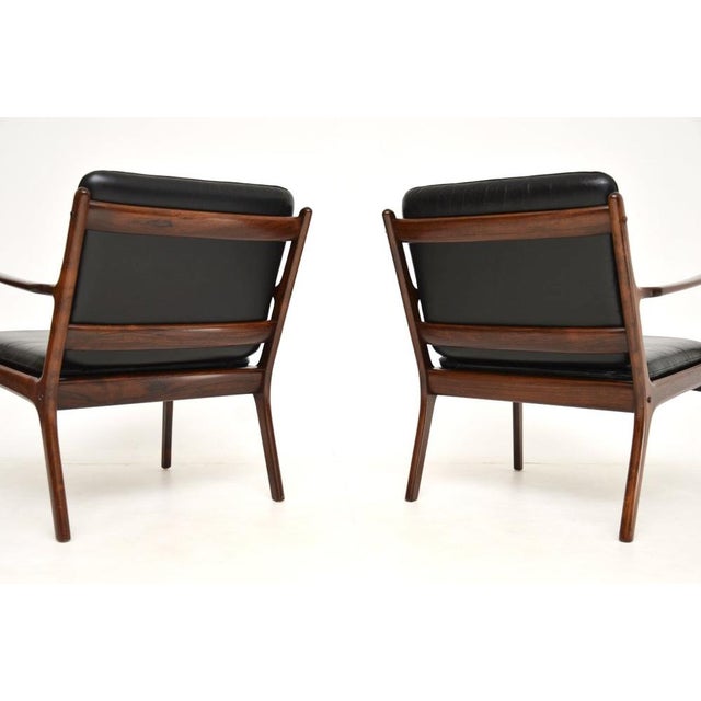 1960s Vintage Danish Leather Armchairs from Ole Wanscher, 1960s, Set of 2 For Sale - Image 5 of 12