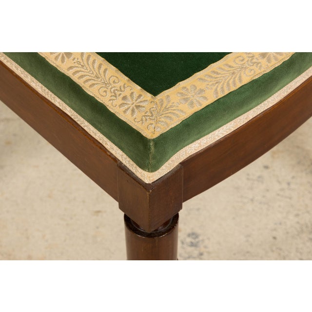 1930s French Art Deco Mahogany Dining Chairs in Olive Green Velvet - Set of 6 For Sale - Image 12 of 18