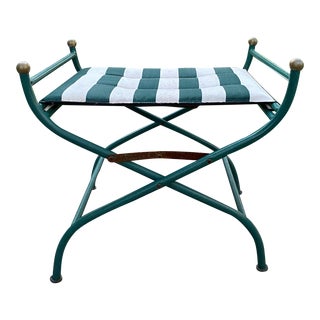Folding Regency Bench in the Style of Salterini For Sale