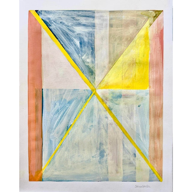 Mixed Media Painting With Yellow For Sale