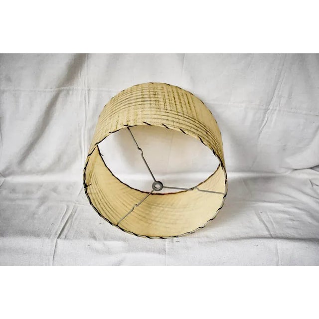 Ceramic Mid-Century Ceramic White Artichoke Lamp With Retro Fiberglass Shade For Sale - Image 7 of 8