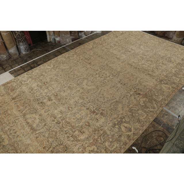 Rug & Kilim Antique Kerman Persian Rug With Gold and Blue Floral Pattern by Rug & Kilim For Sale - Image 4 of 8