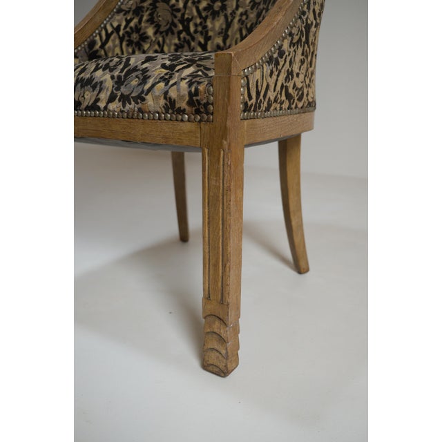 1920s Art Deco French Gondola Armchair in Oak, 1930 For Sale - Image 5 of 18