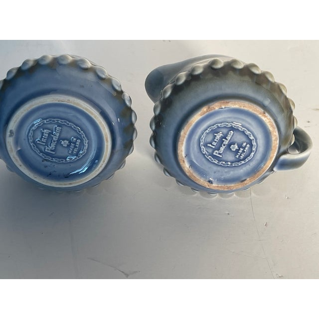 Unique Irish porcelain set of 2 pieces creamer and sugar bowl.