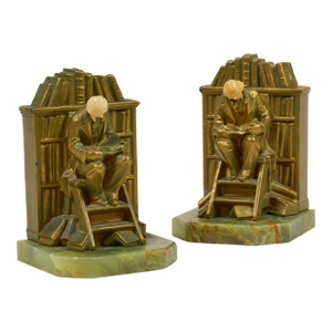 1930s The Librarian or Scholar Bookends by J B Hirsh