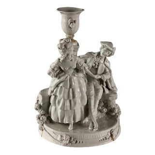 Galante Figurine in White Capodimonte Porcelain For Sale