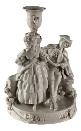 Galante Figurine in White Capodimonte Porcelain