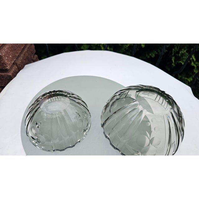 Glass Art Deco Glass Serving Dishes from Hadeland Glassworks, 1930s, Set of 2 For Sale - Image 7 of 8