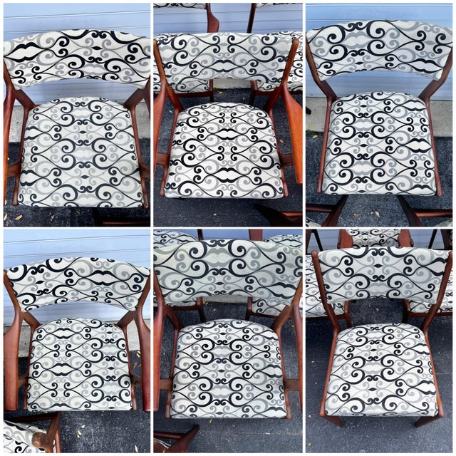 Mid Century Scandinavian Modern Dining Chairs With Four Armchairs and Two Side Chairs | by Scandinavian Woodworks For Sale - Image 15 of 18