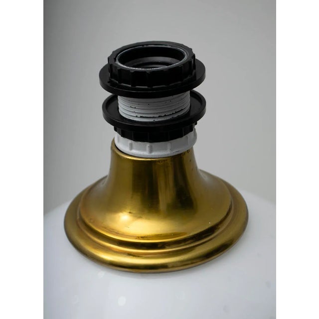 Metal Mid-Century Brass and Murano Glass Table Lamp, 1970s For Sale - Image 7 of 8