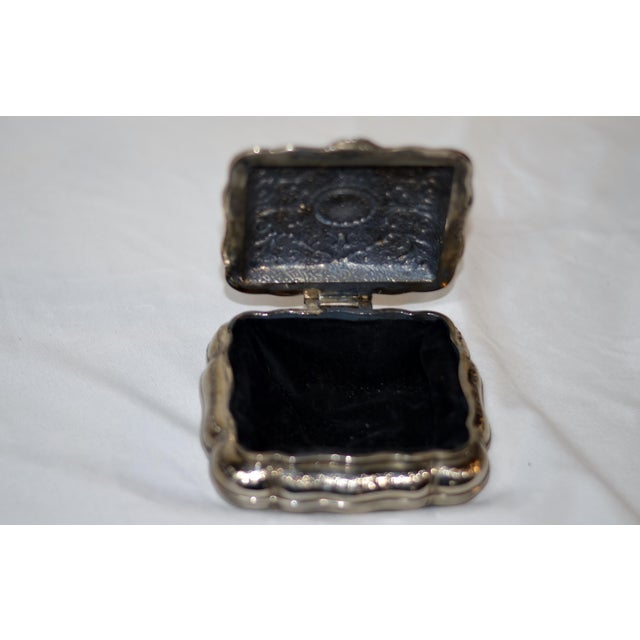 Victorian Silver Plated Velvet Lined Jewelry Box For Sale - Image 11 of 13