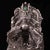 1960s Large Chinese Dragon Seal Sculpture - Antiqued Metal Desk Statue With Green Stone Inlay For Sale - Image 4 of 9