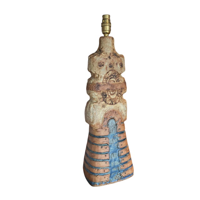 Rustic Brutalist Stoneware Table Lamp by Bernard Rooke, 2000 For Sale - Image 3 of 12