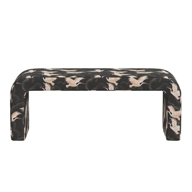 Cloth & Company Lulu Waterfall Bench in Crane Flock Ink For Sale - Image 4 of 6