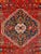 Vintage Persian Qashqai Tribal Area Rug, Hand-Knotted Wool, Vegetable Dye, Geometric Medallions, 6x8, Red & Navy For Sale - Image 10 of 15
