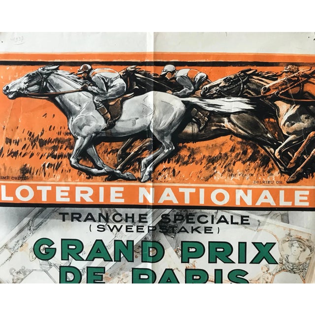 Farmhouse 1937 French Horse Race Poster, Grand Prix De Paris For Sale - Image 3 of 9