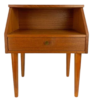 Danish Nightstand with Shelf and Drawer in Teak, 1960s