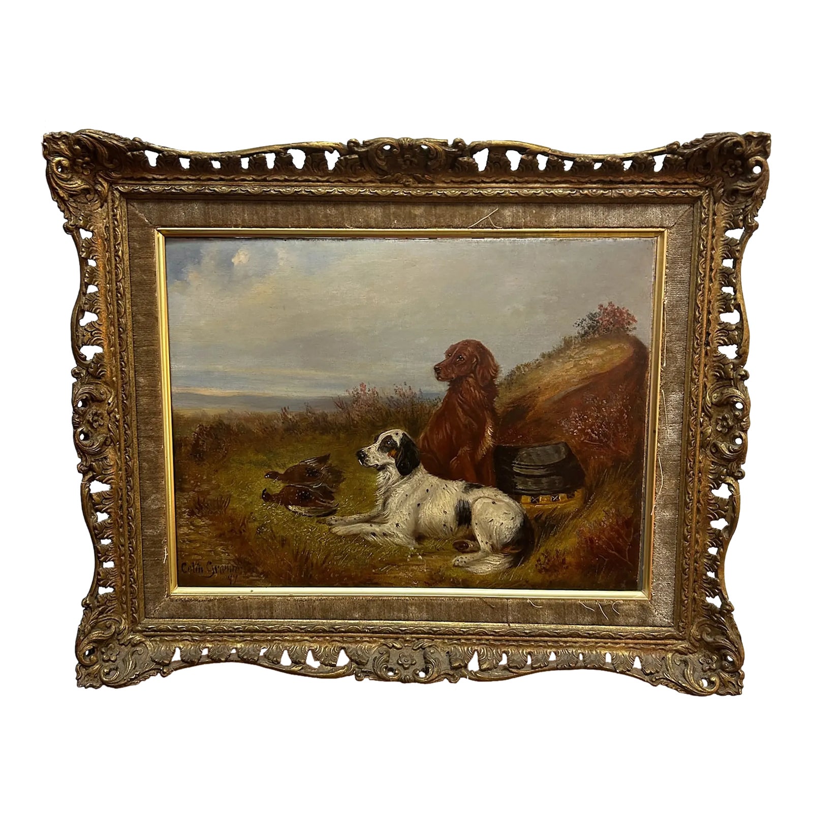 19th Century Framed Oil Painting by Colin Graeme Roe | Chairish