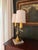 French Vintage French Brass & Marble Bouillotte Lamp – Twin Arrow / Archer Table Lamp With Clip-on Shades For Sale - Image 3 of 11
