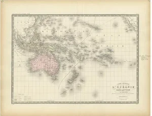 Antique Map of Oceania by Levasseur, 1875