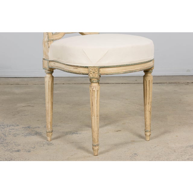 Antique French Louis XVI Style Lyre Back Painted Dining Chairs - Set of 6 For Sale - Image 17 of 18