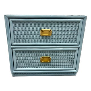 Coastal Chic Rattan & Wicker Nightstand For Sale