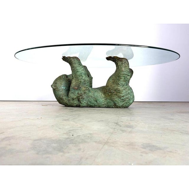 Metal Brass Bear Coffee Table, 1970s For Sale - Image 7 of 12