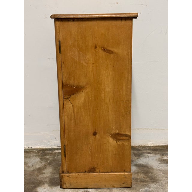 Wood Antique English Pine Pot Cupboard Nightstand For Sale - Image 7 of 8