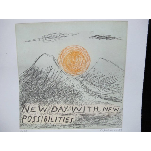 2000 - 2009 Chris Johanson Signed Limited Edition Aquatint Print Perceptions #8 New Day For Sale - Image 5 of 6