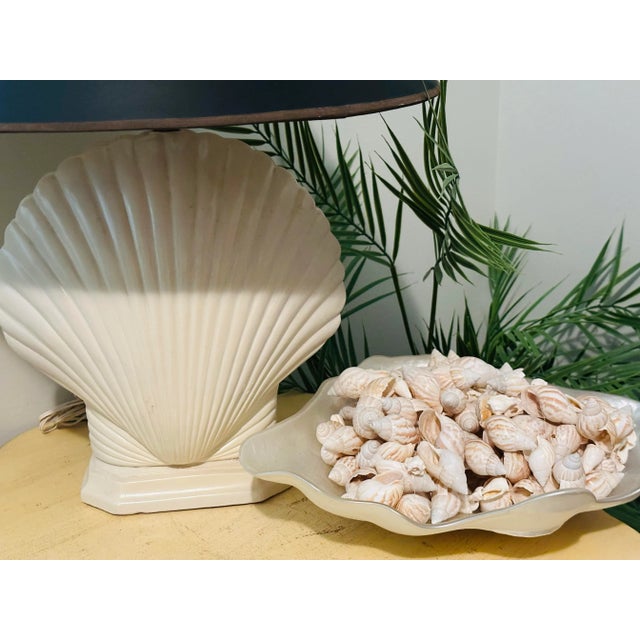 Metal 1960s Classic Miami Beach Clam Shell Lamps - A Pair For Sale - Image 7 of 9