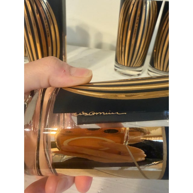 1950s HTF William Meier Glass Company Starburst Highball Glasses - Set of Six For Sale - Image 4 of 6