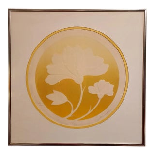 Vintage Post-Modern "Peony" Signed Serigraph by David Allgood For Sale