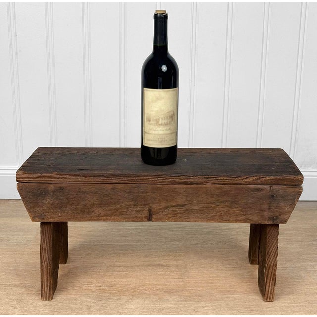 An Original Early 20th Century Farmhouse Footstool Solid Hardwood Construction with Great Aging Throughout 22" wide...