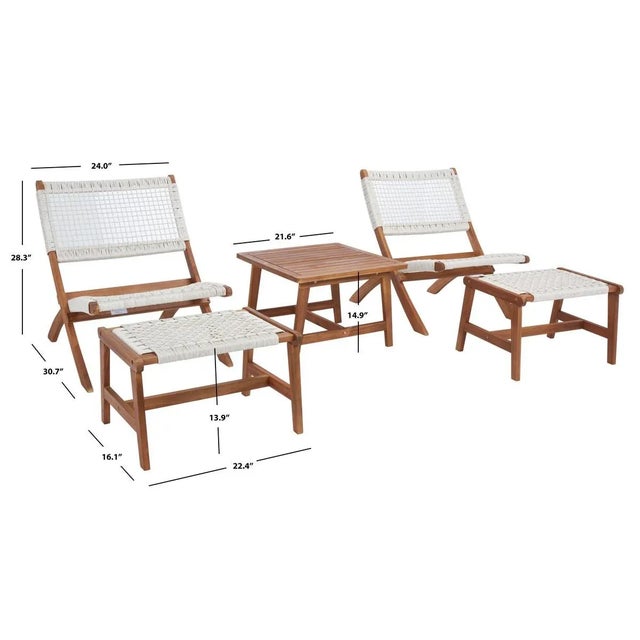 Casella 5 Piece Living Set - Natural/White For Sale - Image 4 of 9