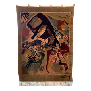 Silk Wall Rug after Painting by Kadinsky For Sale