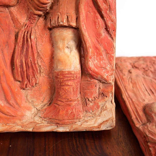 Terracotta Bas-Reliefs of Sacred Art, Set of 2 For Sale - Image 3 of 11